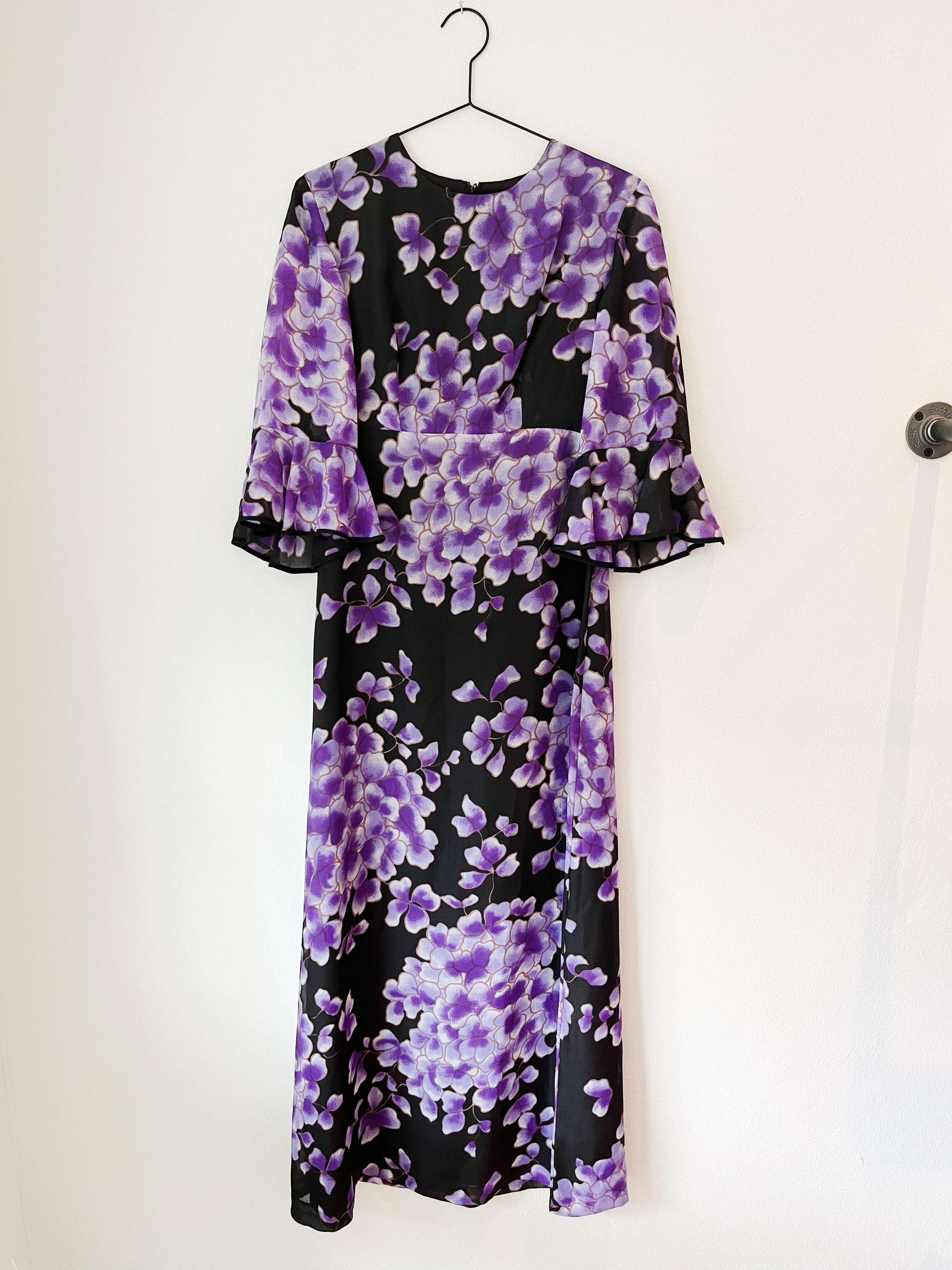 Luscious Pinpoint Overstige 70'er lilla maxi kjole