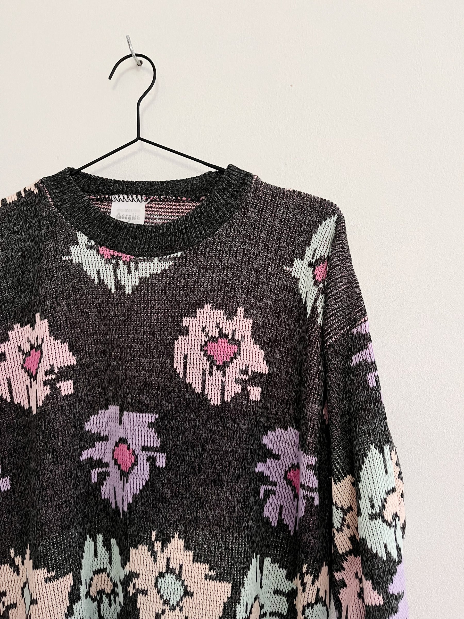 Vintage sweater med blomster