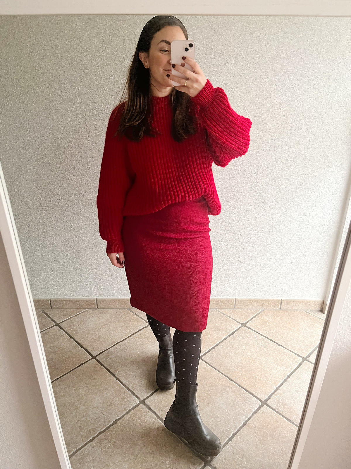 Rød vintage nederdel