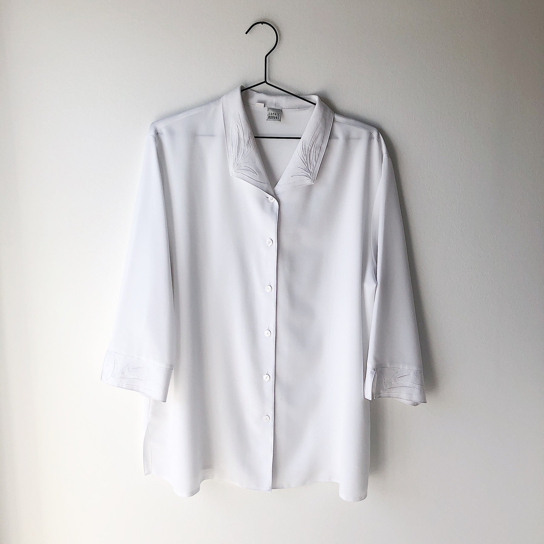 Hvid retro skjorte