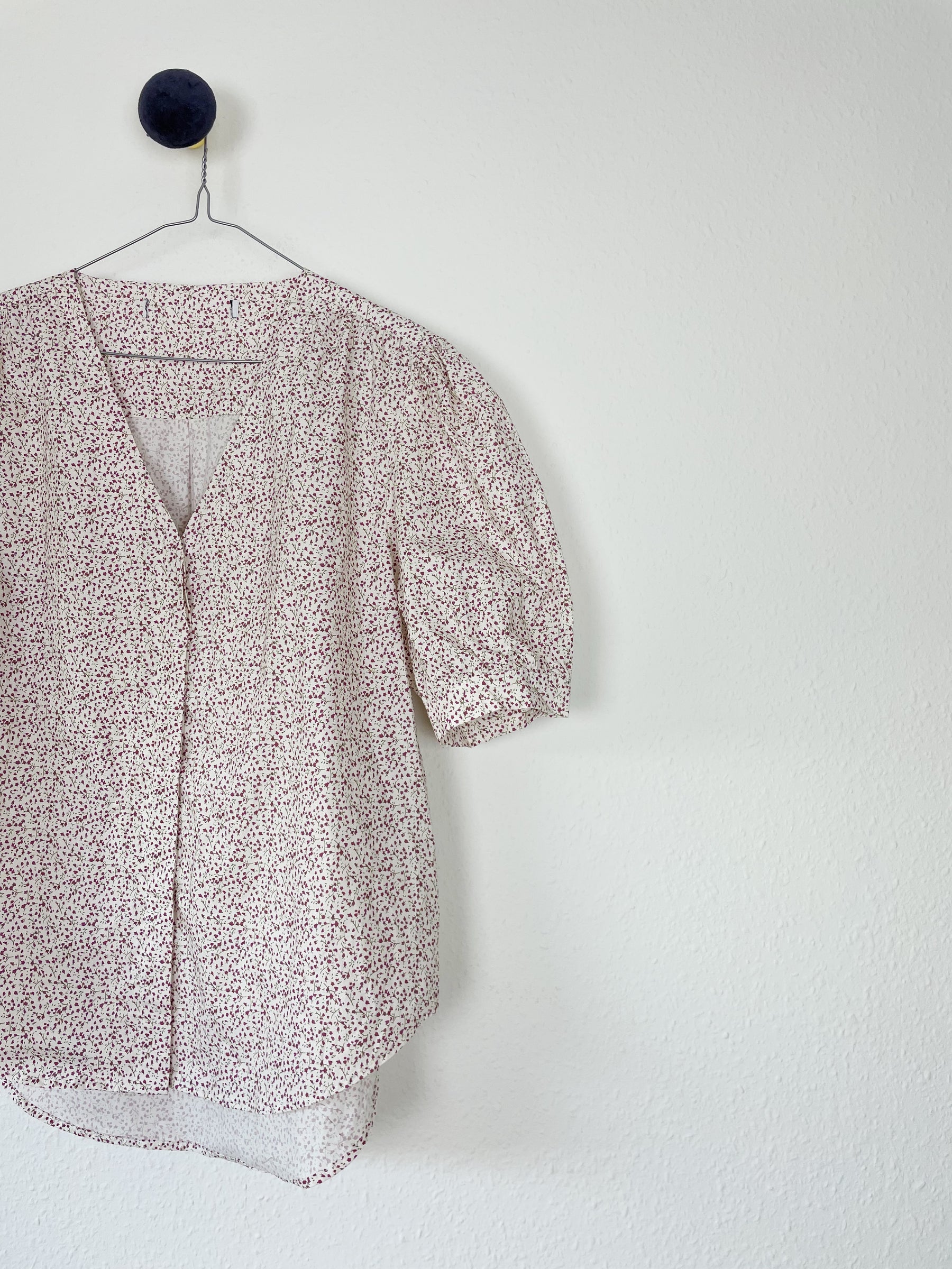 Blomstret bomulds bluse