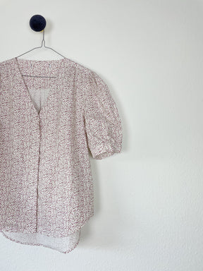 Blomstret bomulds bluse