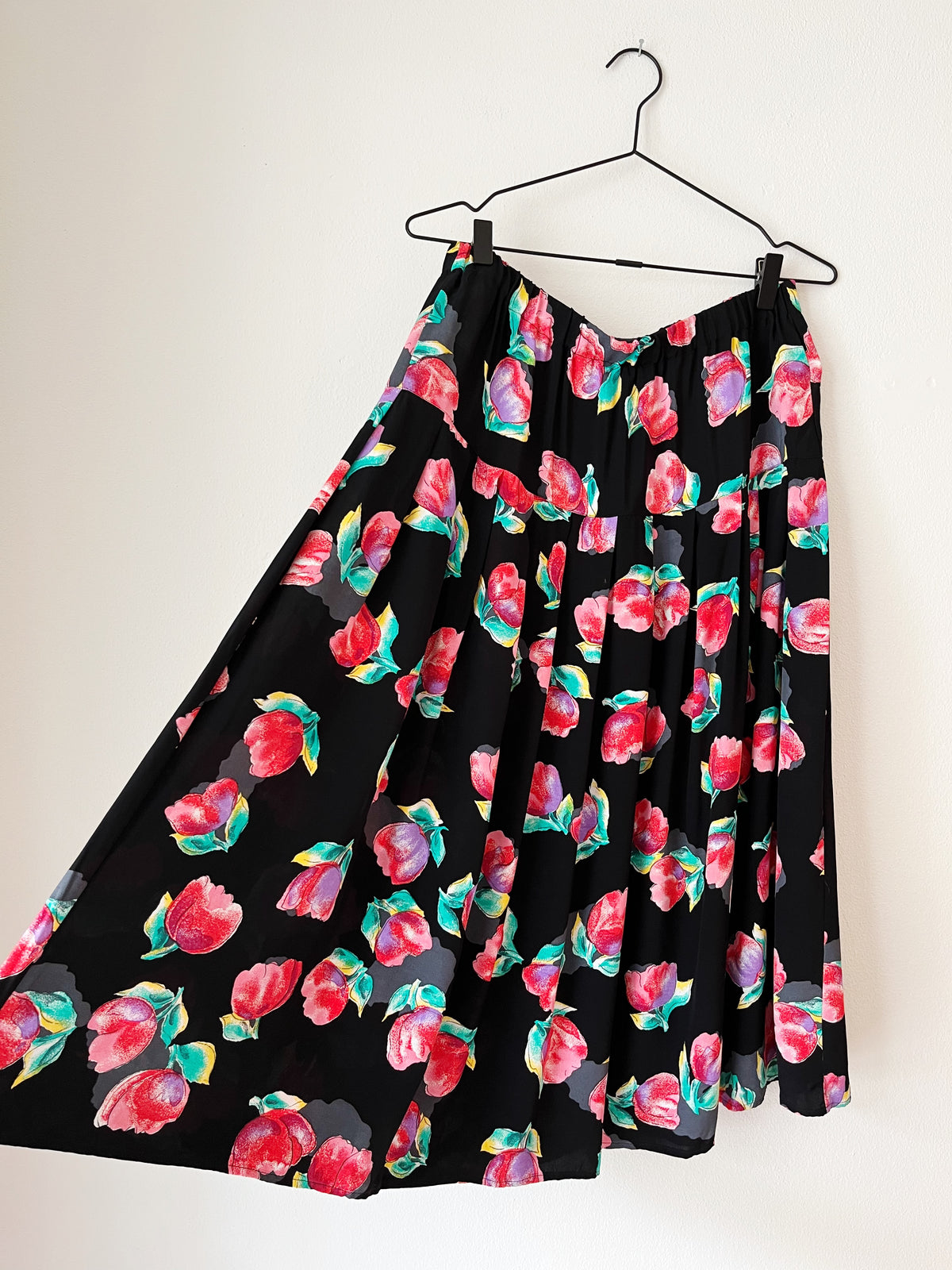 Vintage nederdel m. blomster
