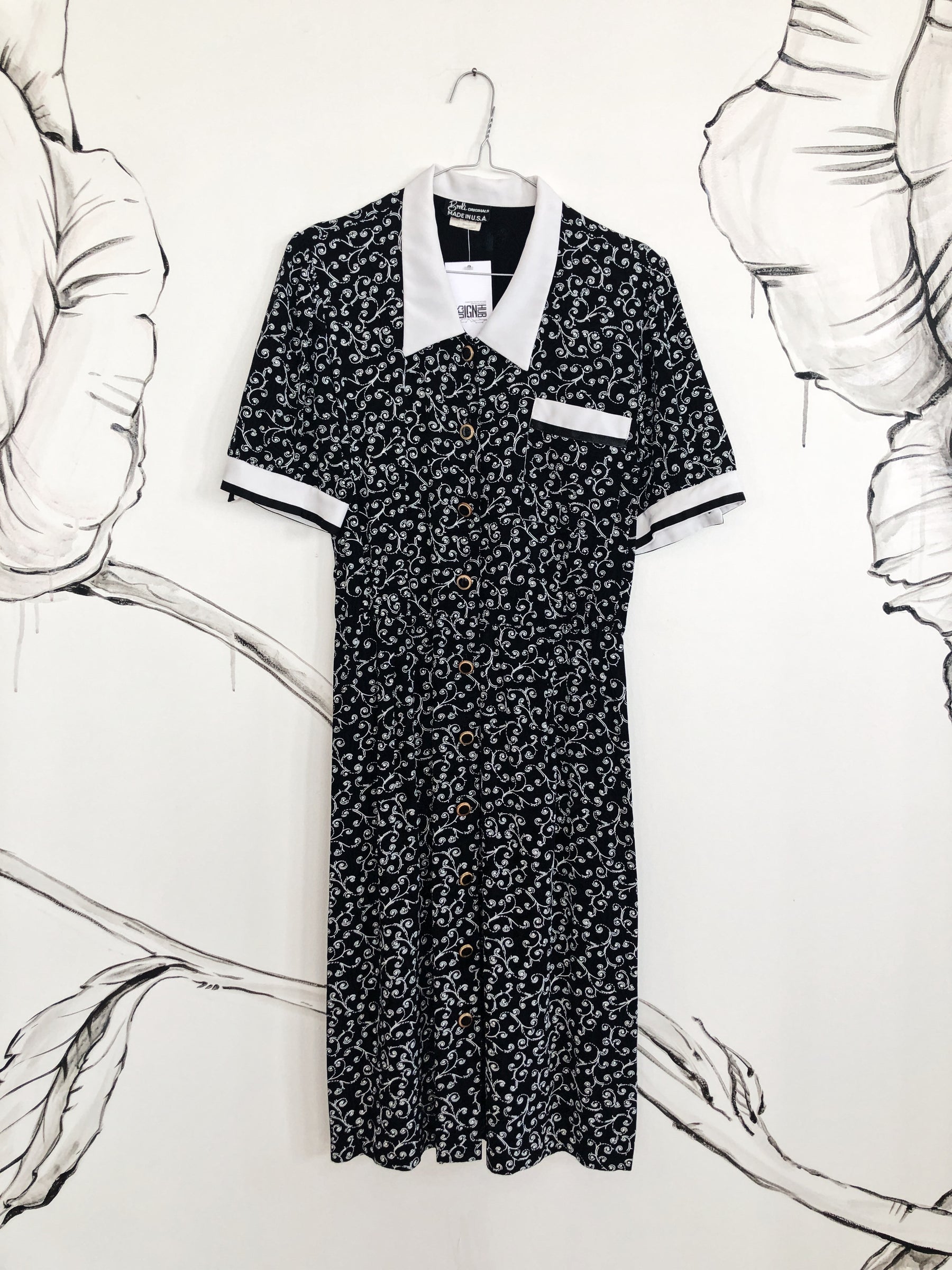 Vintage kjole med krave