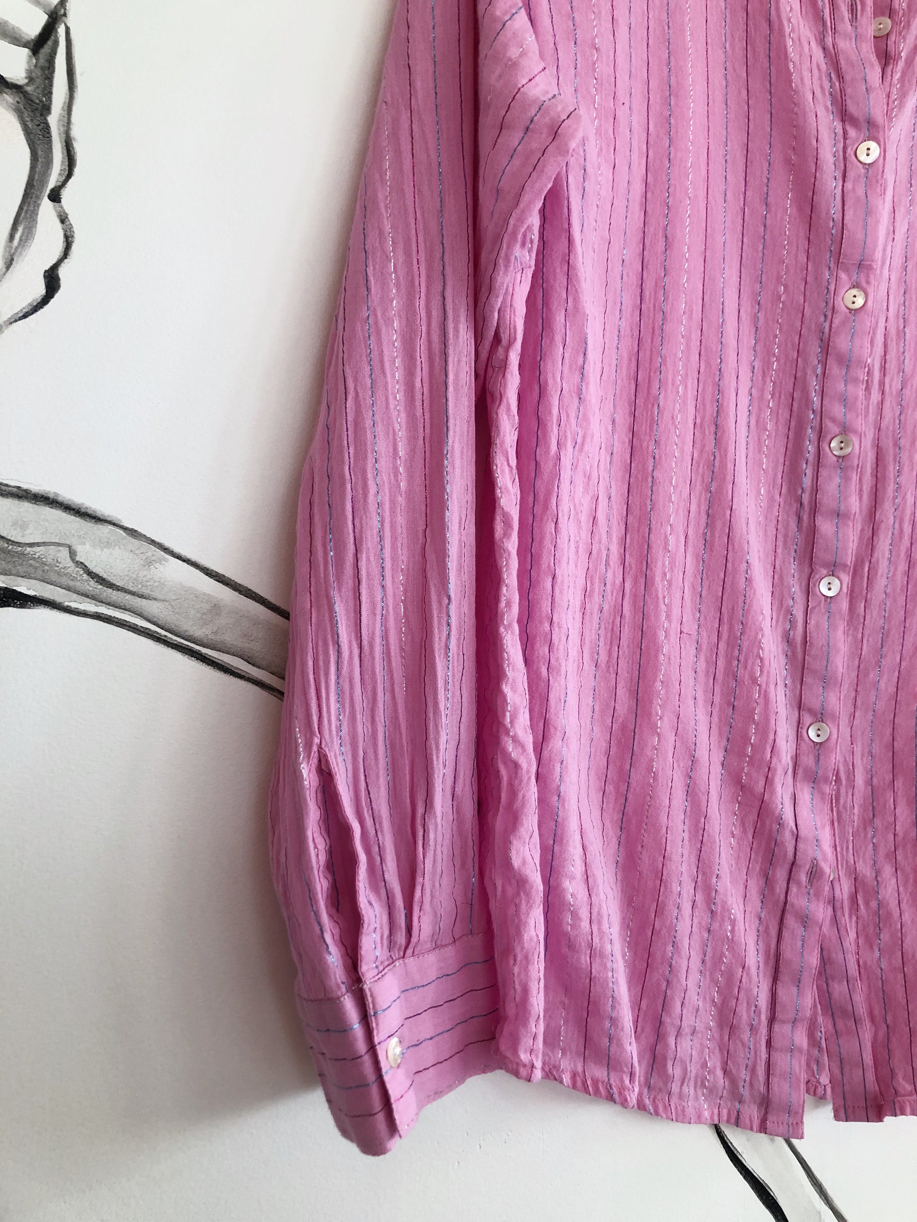 Pink bomulds skjorte