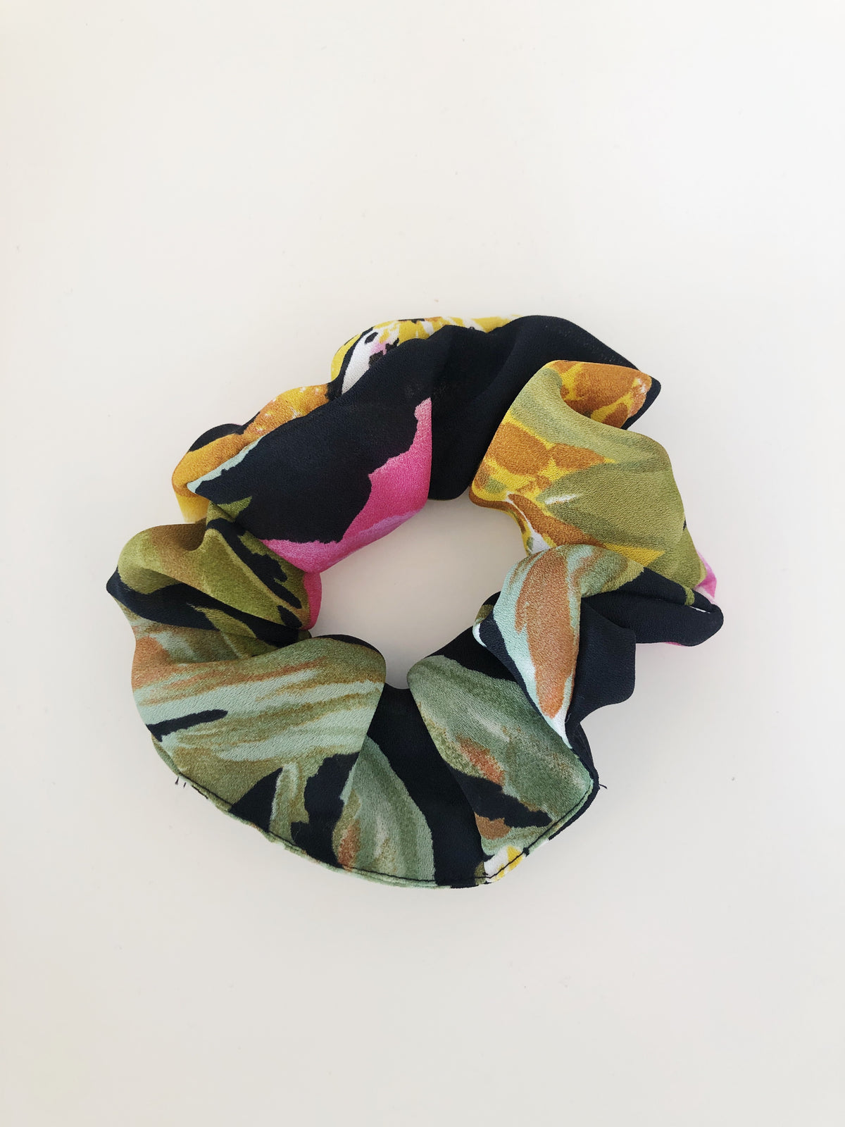 Chiffon scrunchie med blomsterprint