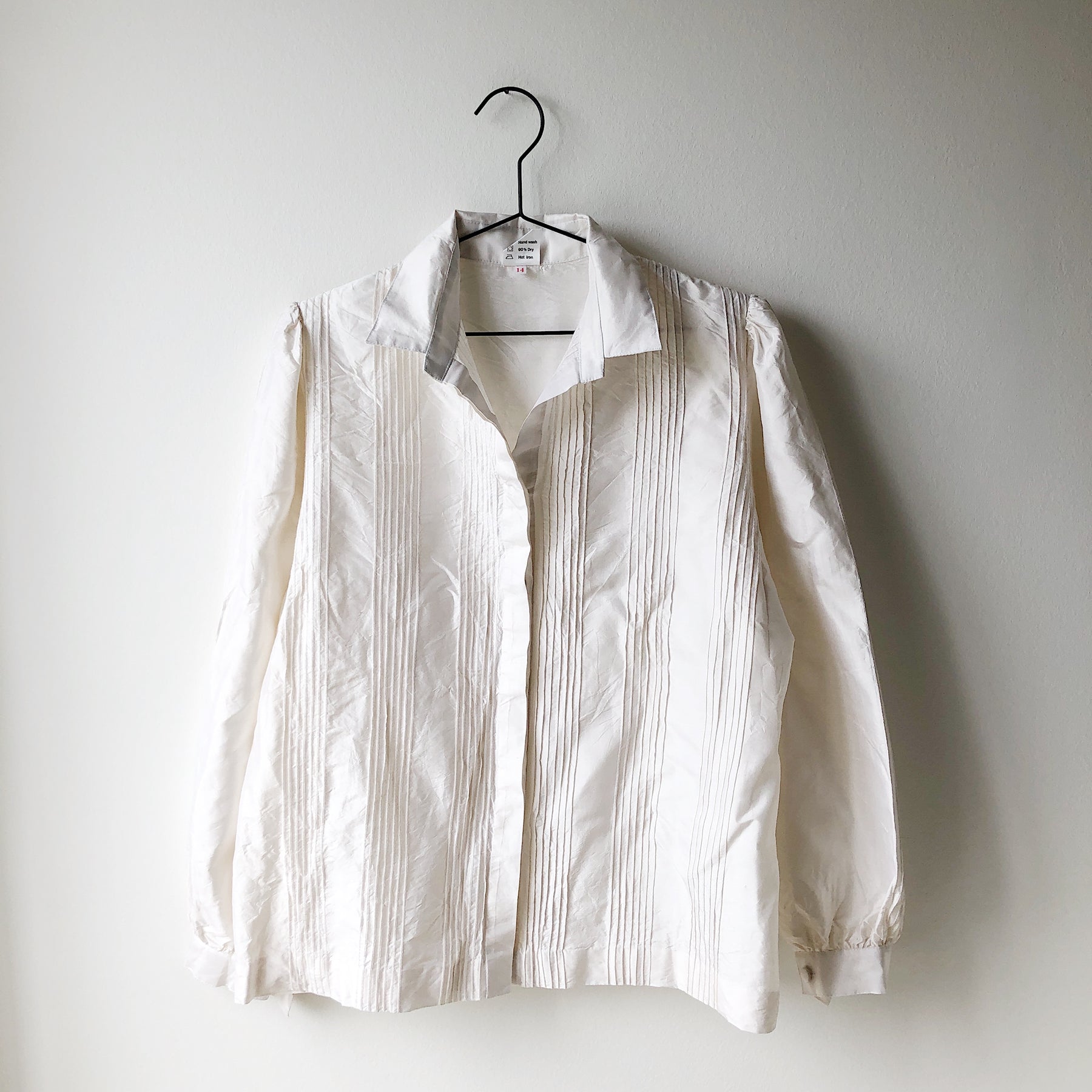 Hvid silke skjorte