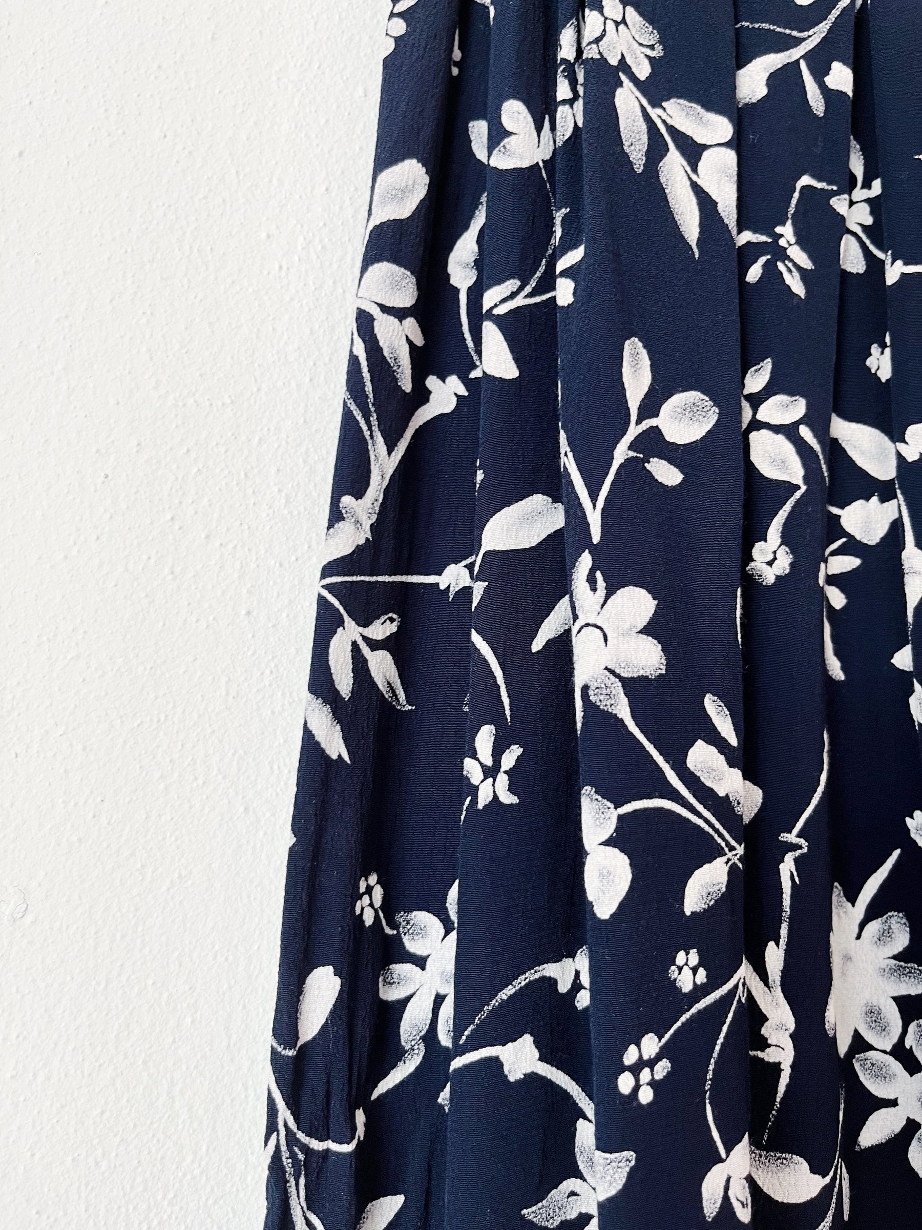 Vintage nederdel m. blomsterprint